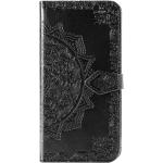 Schwarze Samsung Galaxy A51 Hüllen 2023 Art: Flip Cases mit Mandala-Motiv aus Kunstleder mit Ständer 