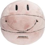 Rosa Emoji Smiley Kissen mit Basketball-Motiv 