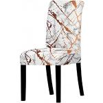 Cremefarbene Moderne Runde Stuhlhussen aus Kunstleder 4-teilig 
