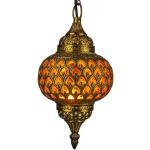 Orange Marokko Lampen aus Messing E27 