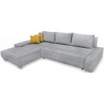 Mars Möbel Ecksofa »Ecksofa Sofa DRACO mit Schlaffunktion + Bettkasten Couch Wohnzimmer Polstermöbel«, silberfarben, silver