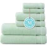 MARTHA STEWART Badetücher aus 100% Baumwolle, 6-teilig, 2 Badetücher, 2 Handtücher, 2 Waschlappen, schnell trocknende Handtücher, weich und saugfähig, Badezimmerutensilien, mintgrün