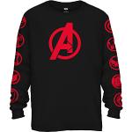Marvel Avengers Endgame Logo Symbol Captain America Graphic Longsleeve T-Shirt(XXL, Black)