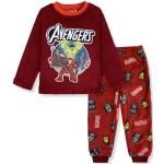 Rote Bestickte Spiderman Smiley Kinderschlafanzüge & Kinderpyjamas aus Fleece für Jungen für den für den Winter 