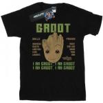 Schwarze Kurzärmelige Guardians of the Galaxy Groot Kinderoberteile aus Baumwolle für Jungen 