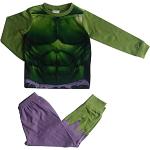 Reduzierte Grüne Hulk Lange Kinderschlafanzüge aus Baumwolle für Jungen 