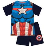 Blaue Captain America Kurze Kinderschlafanzüge für Jungen Größe 128 