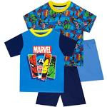 Bunte Gestreifte Captain America Lange Kinderschlafanzüge für Jungen Größe 152 2-teilig 