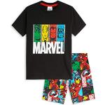 Schwarze Captain America Kurze Kinderschlafanzüge aus Baumwolle für Jungen 2-teilig für den für den Sommer 