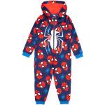 Blaue Spiderman Lange Kinderschlafanzüge aus Baumwolle für Jungen 