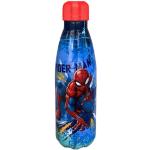 Marvel Spiderman Wiederverwendbare Flasche, Robustes Aluminium-Design, Wasserflasche für Jungen, Trinkflasche, Reiseflasche, Fassungsvermögen 500 ml (Blau)