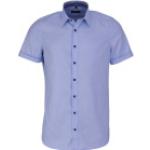 Blaue Kurzärmelige Marvelis Kentkragen Hemden mit Kent-Kragen aus Baumwolle für Herren 