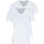 Weiße Unifarbene Kurzärmelige Marvelis V-Ausschnitt Shirts mit Tasche aus Baumwolle für Herren Größe XXL 2-teilig 