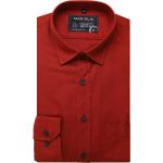 Reduzierte Rote Unifarbene Oversize Langärmelige Marvelis Kentkragen Hemden mit Kent-Kragen aus Twill für Herren Größe XXL 