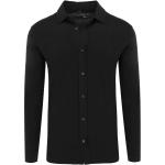 Reduzierte Schwarze Unifarbene Oversize Langärmelige Marvelis Kentkragen Hemden mit Kent-Kragen aus Jersey für Herren Größe 3 XL 