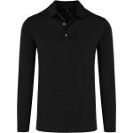 Reduzierte Schwarze Unifarbene Casual Langärmelige Marvelis Langarm-Poloshirts aus Jersey für Herren Größe 3 XL 