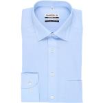 Blaue Unifarbene Langärmelige Marvelis Kentkragen Hemden mit Kent-Kragen aus Baumwolle für Herren Größe 4 XL 