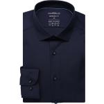 Reduzierte Marineblaue Unifarbene Langärmelige Marvelis Kentkragen Hemden mit Kent-Kragen aus Popeline für Herren Größe XXL 