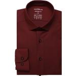 Reduzierte Rote Unifarbene Langärmelige Marvelis Kentkragen Hemden mit Kent-Kragen aus Popeline für Herren Größe XL 