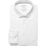 Weiße Unifarbene Langärmelige Marvelis Kentkragen Hemden mit Kent-Kragen aus Twill für Herren Größe 3 XL 