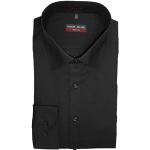 Schwarze Unifarbene Langärmelige Marvelis Kentkragen Hemden mit Kent-Kragen aus Baumwolle für Herren 