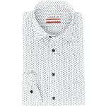 Weiße Langärmelige Marvelis Button Down Kragen Herrenlangarmhemden aus Baumwolle 