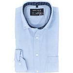 Hellblaue Unifarbene Casual Langärmelige Marvelis Button Down Kragen Herrenlangarmhemden aus Baumwolle Größe 3 XL 