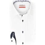Reduzierte Weiße Unifarbene Langärmelige Marvelis Kentkragen Hemden mit Kent-Kragen aus Baumwolle für Herren 