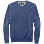 Blaue Unifarbene Casual Marvelis Rundhals-Ausschnitt Rundhals-Pullover aus Baumwolle für Herren Größe L 