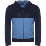 Hellblaue Unifarbene Casual Marvelis Rundhals-Ausschnitt Herrensweatshirts mit Reißverschluss aus Baumwolle mit Kapuze Größe XXL für den für den Herbst 