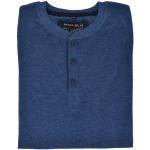 Blaue Unifarbene Langärmelige Marvelis T-Shirts aus Baumwolle für Herren Größe M 
