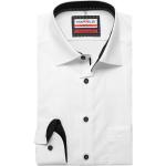 Reduzierte Weiße Unifarbene Langärmelige Marvelis Kentkragen Hemden mit Kent-Kragen aus Baumwolle für Herren Größe XL 