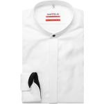 Reduzierte Weiße Unifarbene Langärmelige Marvelis Stehkragen Stehkragenhemden aus Baumwolle für Herren Größe XXL für den für den Frühling 