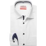 Weiße Unifarbene Langärmelige Marvelis Kentkragen Hemden mit Kent-Kragen aus Baumwolle für Herren Größe XXL 
