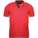 Rote Unifarbene Casual Kurzärmelige Marvelis Kurzarm-Poloshirts mit Knopf aus Baumwolle für Herren Größe XL 