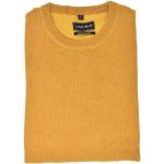 Reduzierte Gelbe Unifarbene Casual Langärmelige Marvelis Rundhals-Ausschnitt Kaschmir-Pullover aus Baumwolle für Herren Größe L für den für den Herbst 