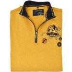 Ockerfarbene Unifarbene Casual Marvelis Rundhals-Ausschnitt Herrensweatshirts mit Reißverschluss aus Baumwolle Größe L für den für den Herbst 
