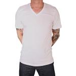 Weiße Halblangärmelige Marvelis V-Ausschnitt T-Shirts für Herren Größe S 2-teilig 