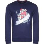 Reduzierte Dunkelblaue Unifarbene Casual Langärmelige Marvelis Rundhals-Ausschnitt Herrensweatshirts aus Baumwolle mit Kapuze Größe L zu Weihnachten 