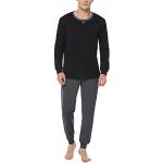Schwarze Pyjamas lang aus Baumwolle für Herren Größe XL 2-teilig Weihnachten für den für den Herbst 