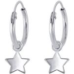Silberne Sterne Ohrhänger matt aus Silber für Kinder 