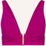 Fuchsiafarbene Maryan Mehlhorn Bikini-Tops aus Polyamid ohne Bügel für Damen Größe L 