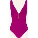 Fuchsiafarbene Maryan Mehlhorn V-Ausschnitt Badeanzüge mit hohem Beinausschnitt aus Polyamid mit Bügel für Damen Größe M 
