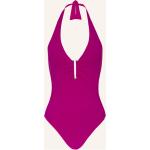 Fuchsiafarbene Maryan Mehlhorn V-Ausschnitt Neckholder Badeanzüge aus Polyamid ohne Bügel für Damen Größe S 
