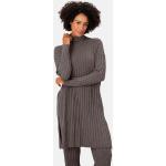 Braune Bestickte Masai Rollkragen Strickkleider aus Viskose für Damen Größe XXL 