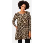 Braune Bestickte Casual Masai Rundhals-Ausschnitt Sommerkleider aus Viskose für Damen Größe XL 