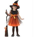 Orange Kurzärmelige Midi Rundhals-Ausschnitt Horror-Kostüme aus Tüll für Kinder Größe 122 