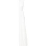 Weiße Unifarbene Ärmellose Mascara Maxi Lange Abendkleider mit Reißverschluss aus Polyester für Damen Größe XS 