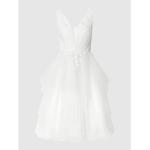 Offwhitefarbene Bestickte Mascara Brautkleider & Hochzeitskleider mit Perlen aus Polyester für Damen Größe XS - versandkostenfrei 