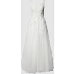 Offwhitefarbene Bestickte Mascara Brautkleider & Hochzeitskleider mit Pailletten aus Polyester für Damen Größe XS für die Braut 